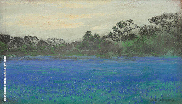 Bluebonnet Field 1921 by Julian Onderdonk | Oil Painting Reproduction