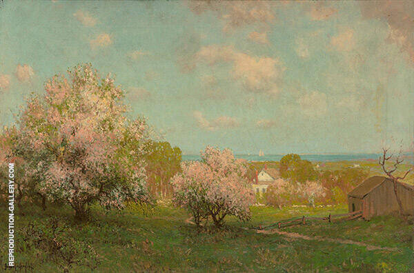 Landscape with Apple Blossom Trees | Oil Painting Reproduction