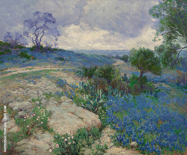 Texas Landscape with Bluebonnets | Oil Painting Reproduction