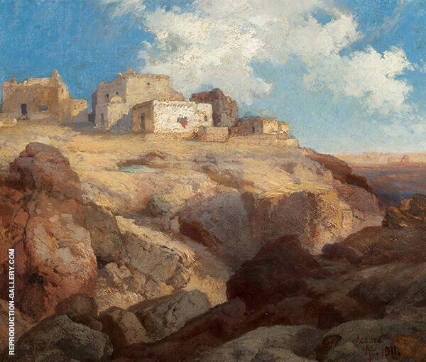 A Bit of Acoma New Mexico 1911 by Thomas Moran | Oil Painting Reproduction