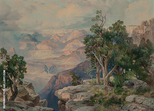 Grand Canyon Hermit Rim 1912 by Thomas Moran | Oil Painting Reproduction