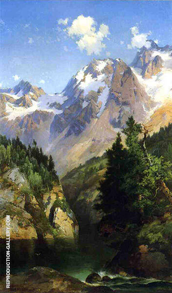 A Rocky Mountain Peak Idaho Territory | Oil Painting Reproduction