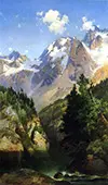 A Rocky Mountain Peak Idaho Territory By Thomas Moran