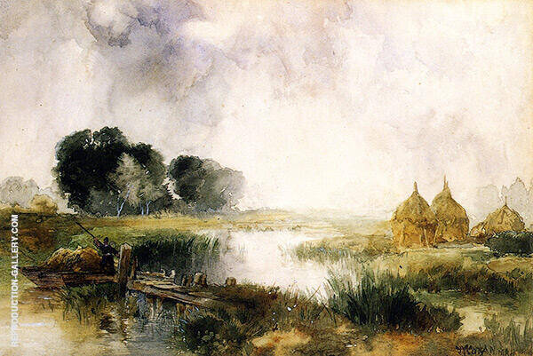 A Showery Day Long Island by Thomas Moran | Oil Painting Reproduction