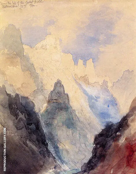 From The Top of Great Fall Yellowstone By Thomas Moran