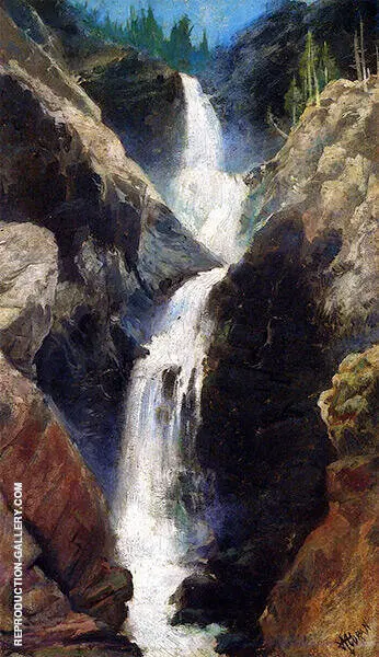 Mary's Veil, A Waterfall in Utah By Thomas Moran
