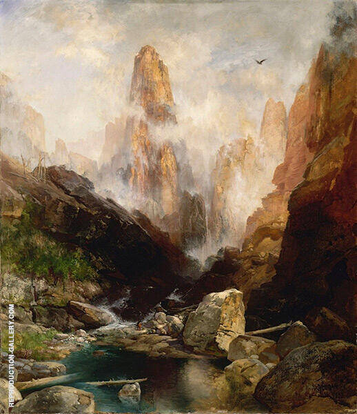 Mist in Kanab Canyon Utah by Thomas Moran | Oil Painting Reproduction