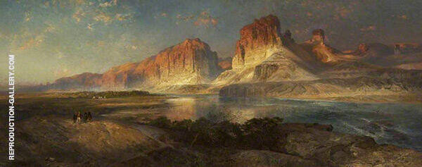 Nearing Camp Evening on The Upper Colorado River Wyoming | Oil Painting Reproduction