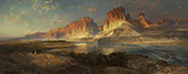 Nearing Camp Evening on The Upper Colorado River Wyoming By Thomas Moran