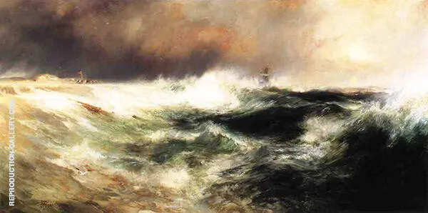 Stranded Ship on East Hampton Beach By Thomas Moran