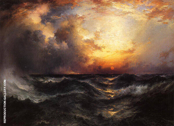 Sunset in Mid Ocean by Thomas Moran | Oil Painting Reproduction
