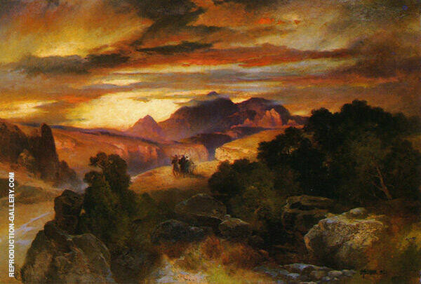 Sunset by Thomas Moran | Oil Painting Reproduction