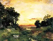 Sunset Long Island Sound By Thomas Moran