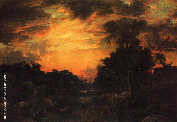 Sunset on Long Island by Thomas Moran | Oil Painting Reproduction