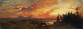 Sunset on The Great Salt Lake Utah By Thomas Moran