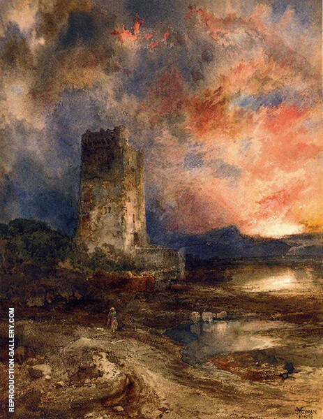 Sunset on The Moor by Thomas Moran | Oil Painting Reproduction