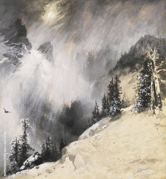 The Falling Flakes by Thomas Moran | Oil Painting Reproduction