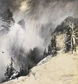 The Falling Flakes By Thomas Moran