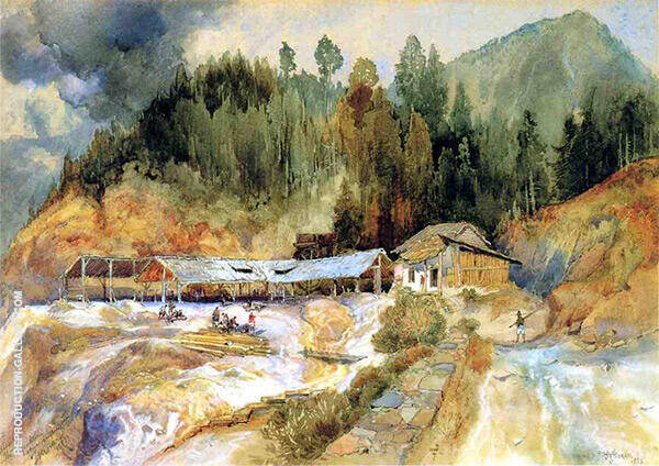 Trojes Mine by Thomas Moran | Oil Painting Reproduction