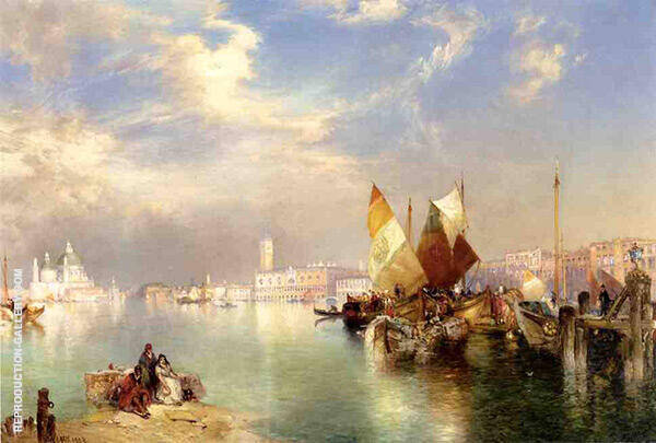 Venice The Little Bridge by Thomas Moran | Oil Painting Reproduction