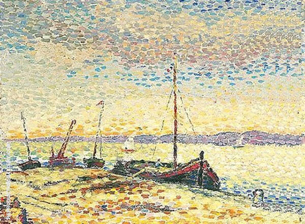Boats in The Harbour by Leon Pourtau | Oil Painting Reproduction