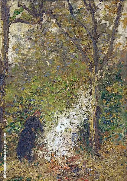 Mrs Dorias in her Garden at Rillieux la Pape By Leon Pourtau