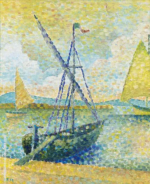 Sailboats 1892 By Leon Pourtau