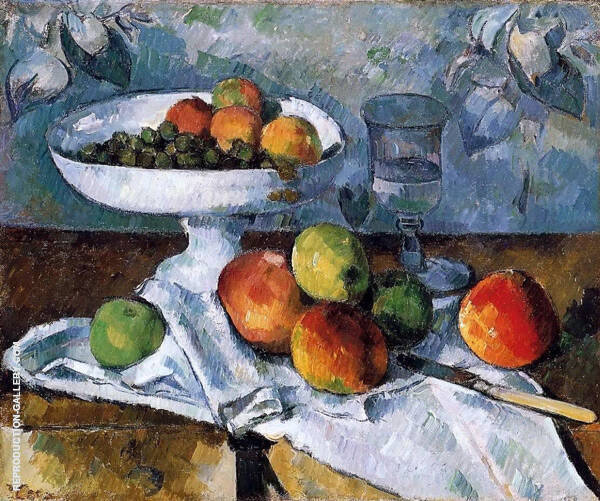 Glass and Apples 1880 by Paul Cezanne | Oil Painting Reproduction