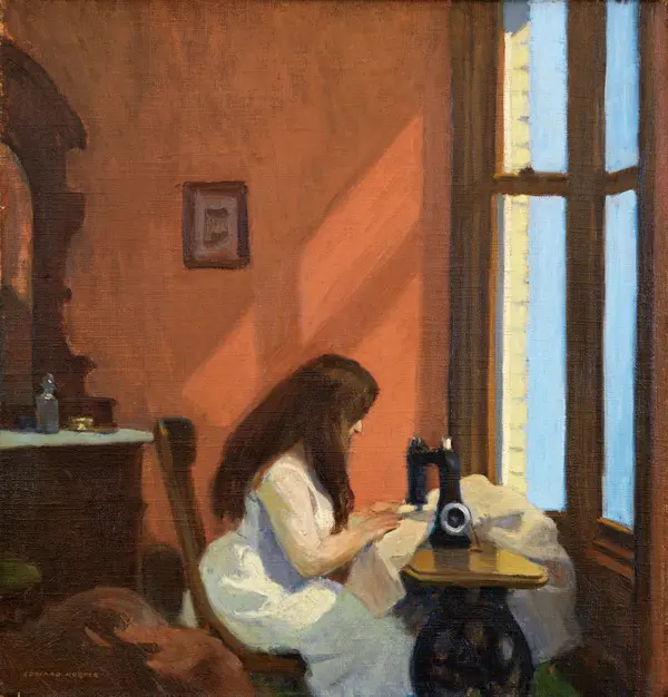 Girl at Sewing Machine 1921 By Edward Hopper
