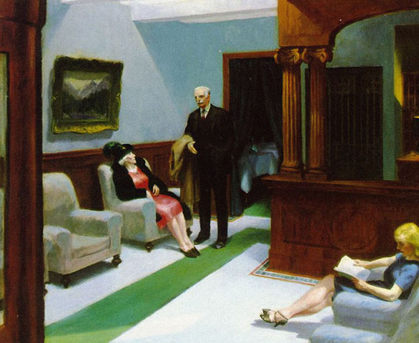 Hotel Lobby 1943 by Edward Hopper | Oil Painting Reproduction