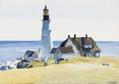 Lighthouse and Buildings 1927 By Edward Hopper