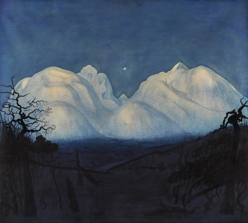 Winter Night in the Mountains | Oil Painting Reproduction