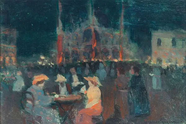 Evening Piazza San Marco Venice By Clarence Cagnon