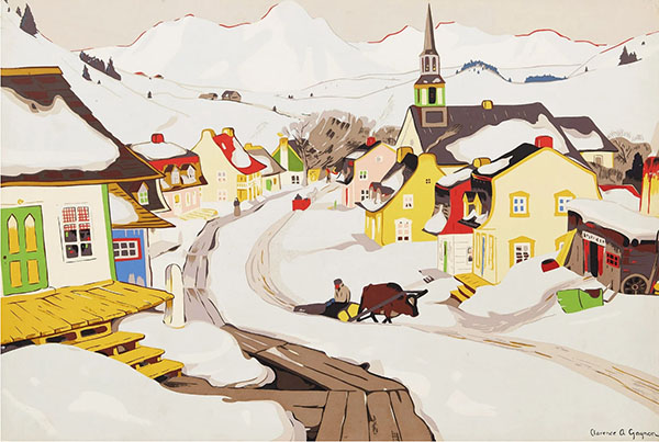 Village in The Laurentians by Clarence Cagnon | Oil Painting Reproduction