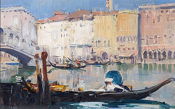 Canal Scene Venice by Arthur Streeton | Oil Painting Reproduction