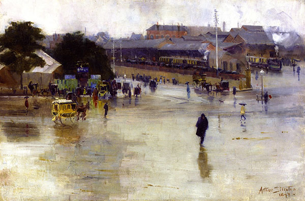 The Railway Station Redfern by Arthur Streeton | Oil Painting Reproduction