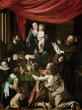 Madonna of the Rosary 1607 By Caravaggio