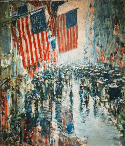 Rainy Day, 5th Avenue 1916 By Childe Hassam