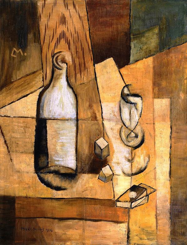 Bottle and Glass by Louis Marcoussis | Oil Painting Reproduction