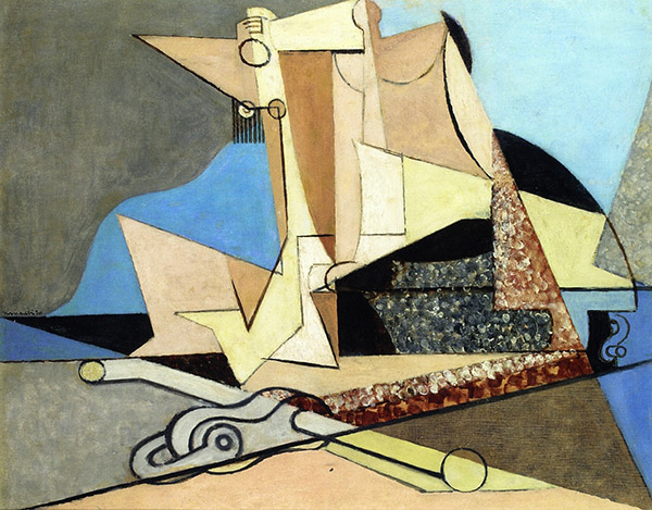 Figures and Marine Anchor by Louis Marcoussis | Oil Painting Reproduction