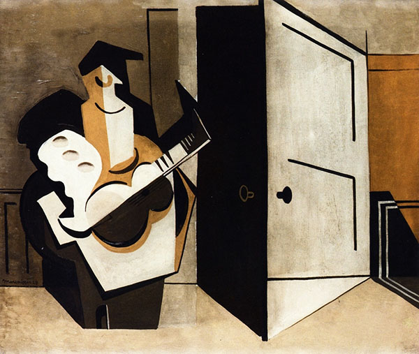Musician in an Interior by Louis Marcoussis | Oil Painting Reproduction