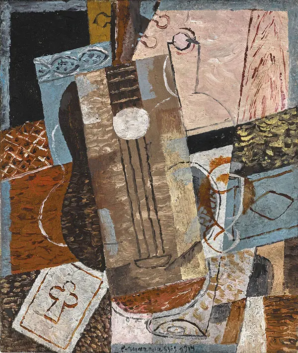 Still Life Life with Guitar By Louis Marcoussis