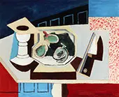 Still Life with Pomegranates and Knife on a Pedistal By Louis Marcoussis