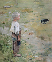 Boy with a Crow By Akseli Gallen Kallela