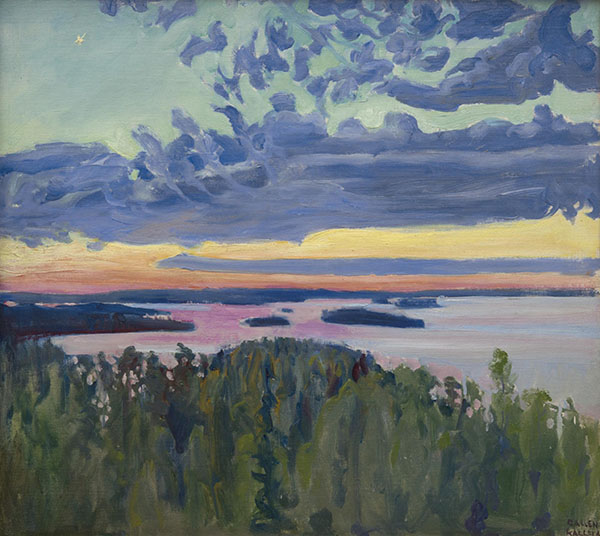 Lake at Sunset by Akseli Gallen Kallela | Oil Painting Reproduction