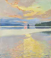 Sunset over Lake Ruovesi By Akseli Gallen Kallela