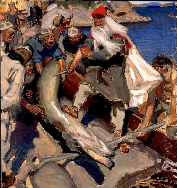 The Giant Pike by Akseli Gallen Kallela | Oil Painting Reproduction