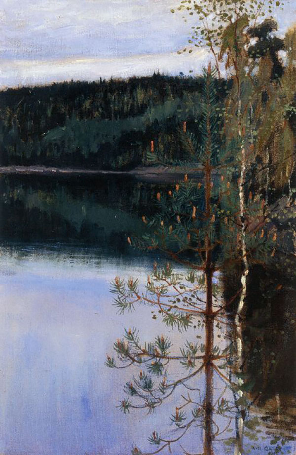 View of a Lake by Akseli Gallen Kallela | Oil Painting Reproduction