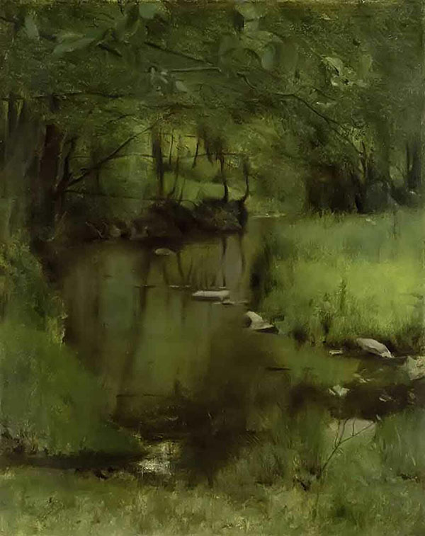 In Fosset a Stream by Fernand Khnopff | Oil Painting Reproduction