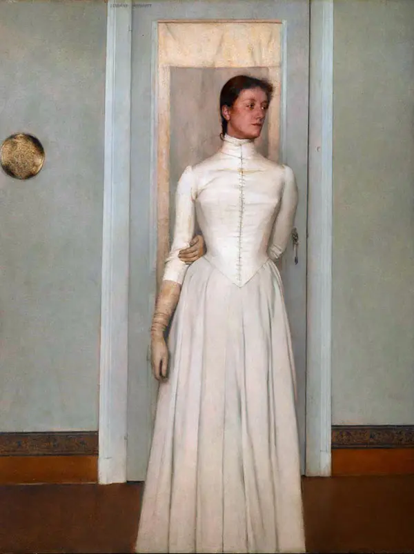 Portrait of Marguerite Khnopff 1887 By Fernand Khnopff